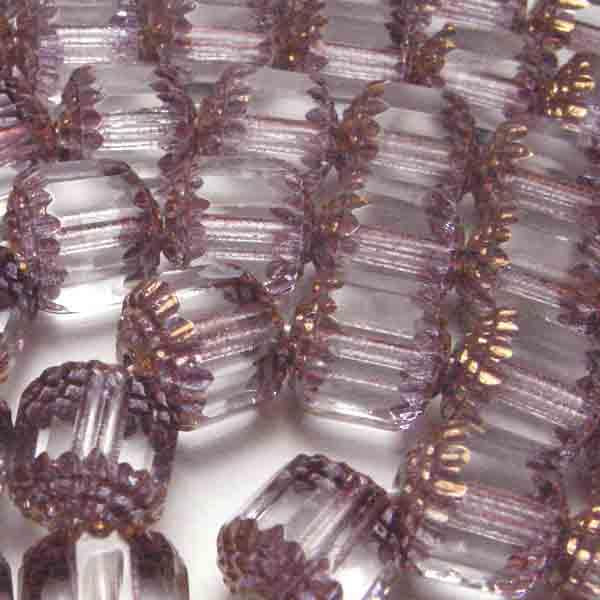 Lilac with Bronze 8MM Cathedral Bead