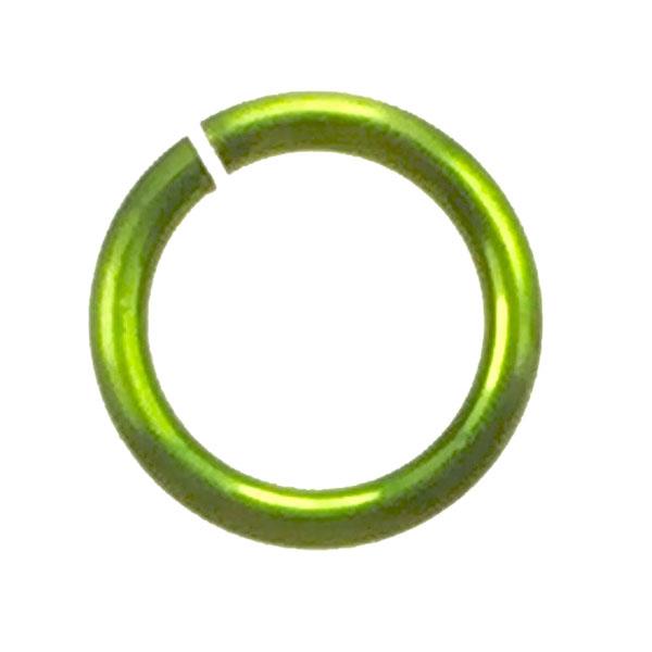 Lime 18 gauge 9MM OD Open Anodized Aluminum Jump Ring