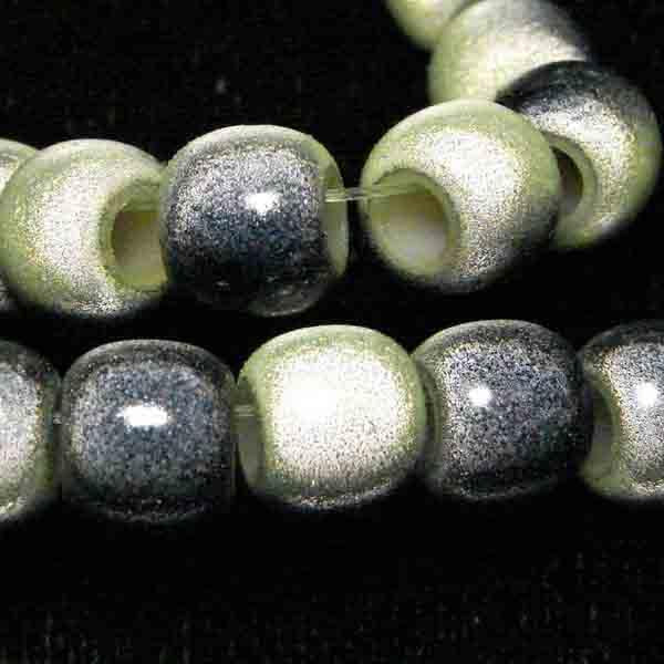 Lime with Black 2 Tone 7x8MM Miracle Crow Bead