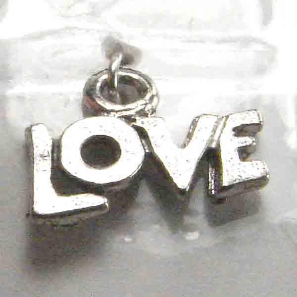 Love Silver Word Charm 10mm