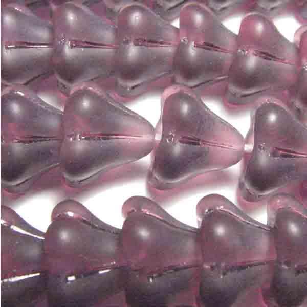 Matte Amethyst 13X11MM 3-D Bell Flower
