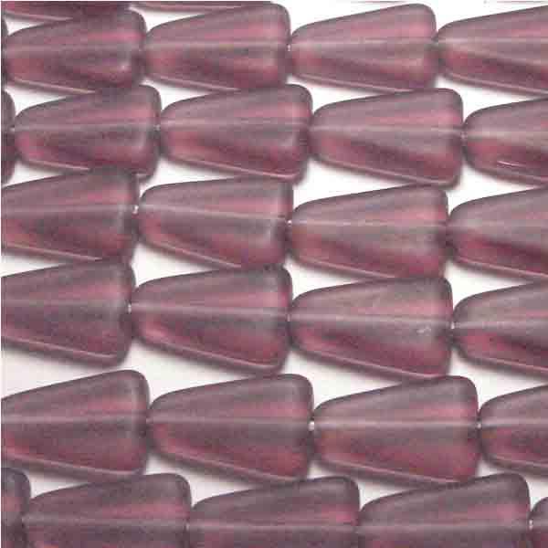 Matte Amethyst 16x10MM Triangle Bead