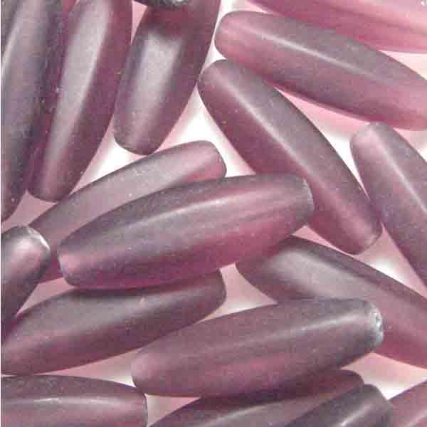 Matte Amethyst 22X8MM 6 Sided Long Oval