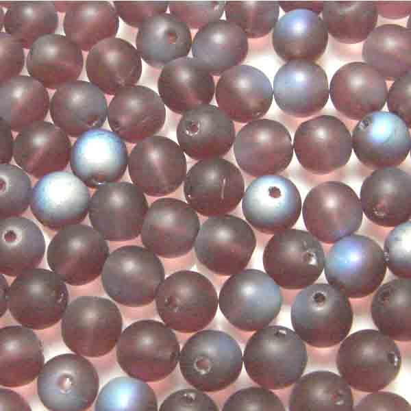 Matte Amethyst AB 6MM Round Druk Ball