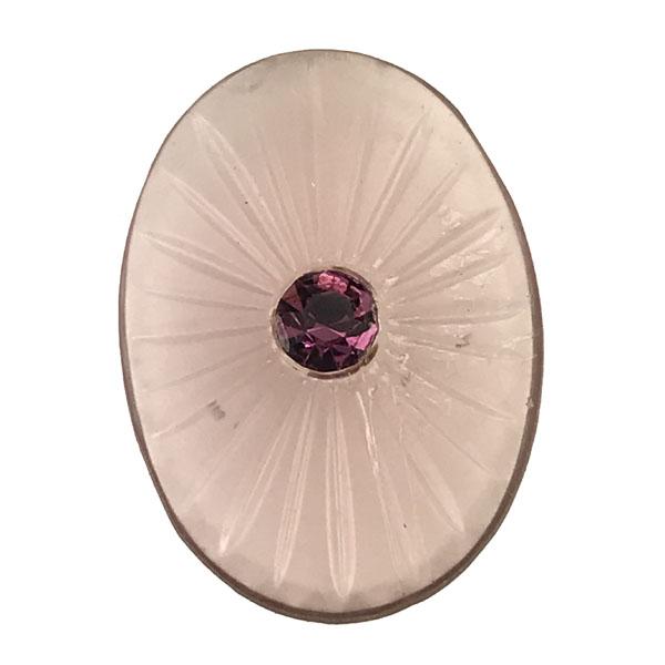 Matte Amethyst with Rhinestone Center 25X18MM
