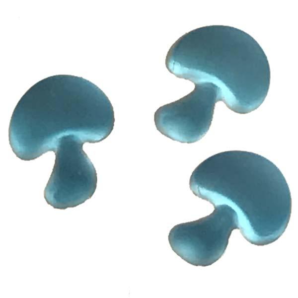 Matte Aqua 6x5MM Mushroom Cabochon