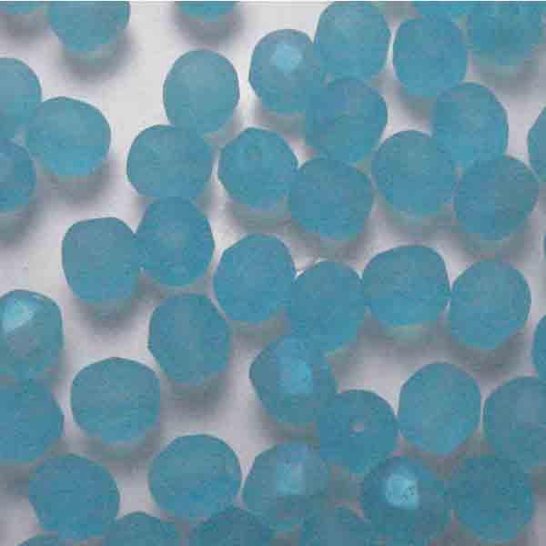 Matte Aqua Ab 6MM Fire Polish Ball