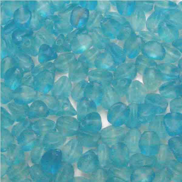 Matte Aqua With Peridot 5MM Pinched Oval