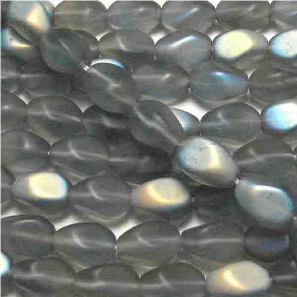 Matte Black Diamond AB 10x7MM Pinched Oval