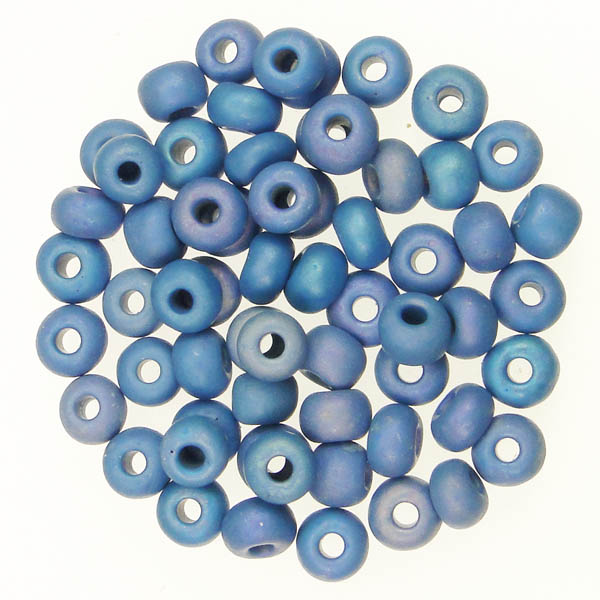 Matte Blue AB 6/0 Seed Bead