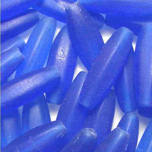Matte Cobalt 22X8MM 6 Sided Long Oval