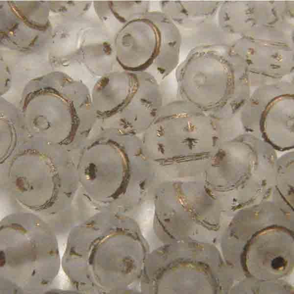 Matte Crystal 7MM Latern Oval With Gold Detail