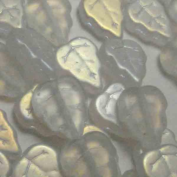 Matte Crystal AB 12x10MM Veined Leaf