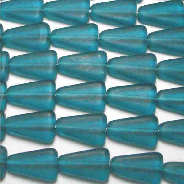 Matte Dark Aqua 16x10MM Triangle Bead