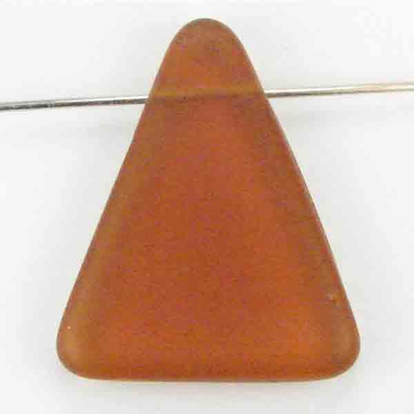 Matte Dark Topaz Triangle 26X21MM Triangle Cross Hole