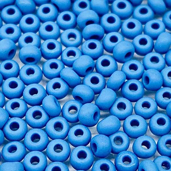 Matte Denim Blue 8/0 Seed Bead