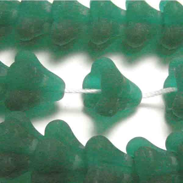 Matte Emerald 13X11MM 3-D Bell Flower