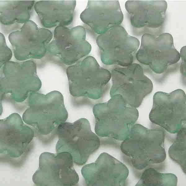 Matte Green Tourmaline with Amethyst 9MM Flower