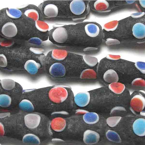 Matte Jet 21X12MM Decorated Tear