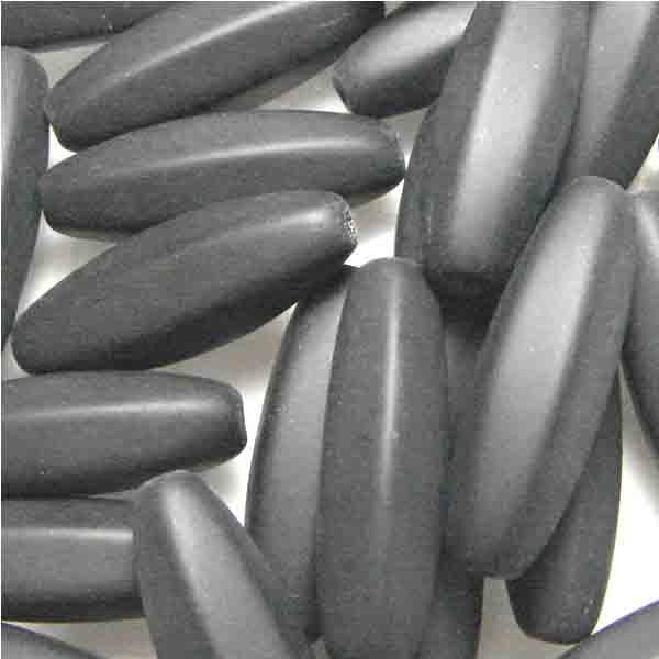 Matte Jet 22X8MM 6 Sided Long Oval