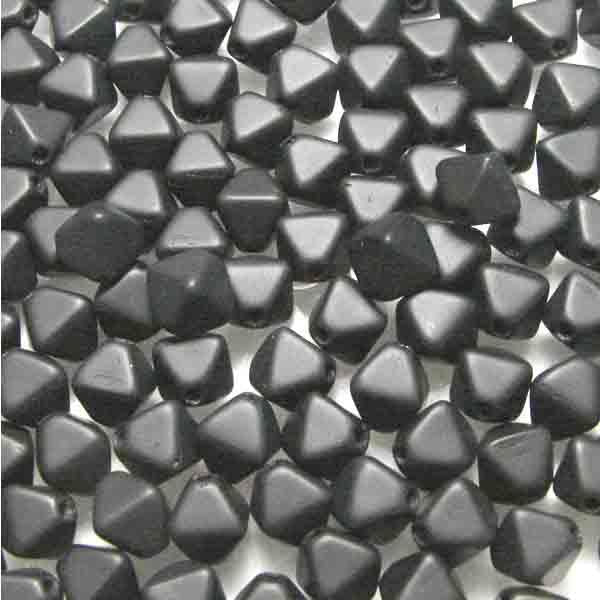 Matte Jet 6MM Square Bicone