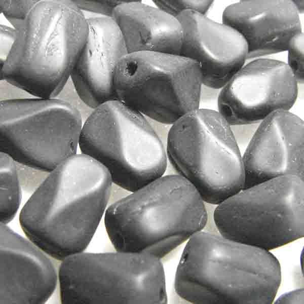 Matte Jet 9x7MM Pinched Oval