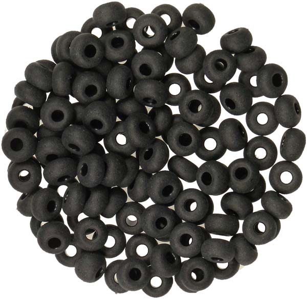 Matte Jet Black 6/0 Seed Bead