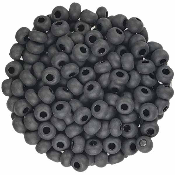 Matte Jet Black 8/0 Seed Bead