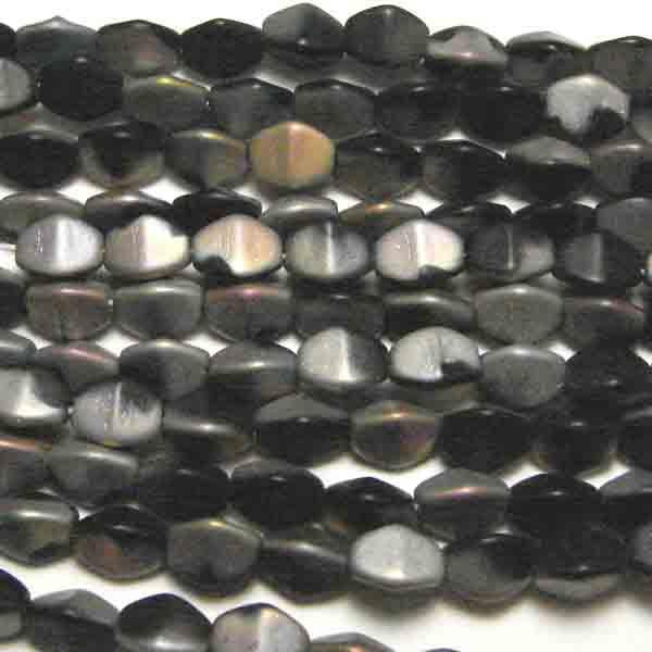 Matte Jet Vitrail 5MM Pinched Oval