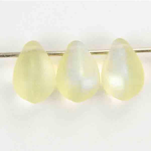 Matte Jonquil AB 9x6MM Tear Drop