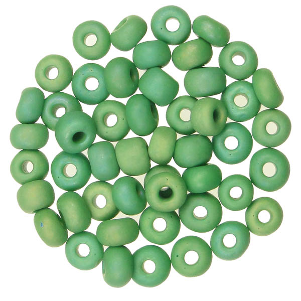 Matte Kelly Green AB 6/0 Seed Bead