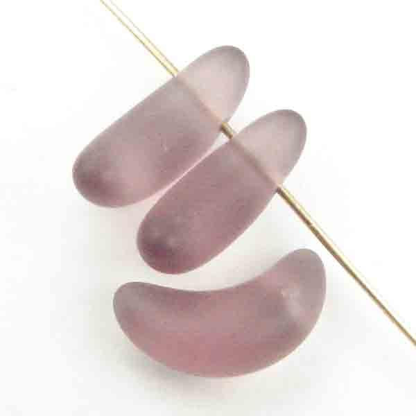 Matte Light Amethyst 15X7MM Crescent