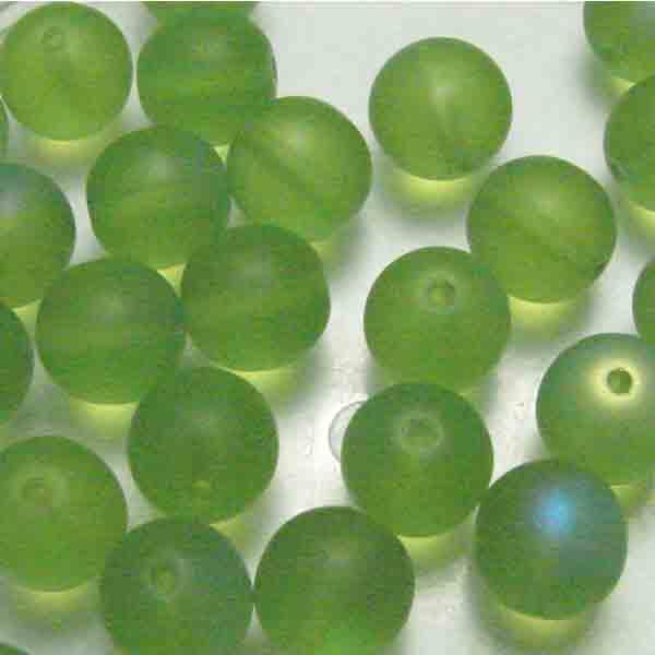 Matte Light Olivine AB 8MM Druk Ball