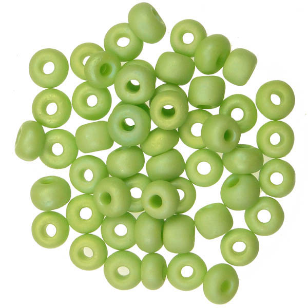 Matte Lime AB 6/0 Seed Bead