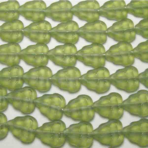 Matte Olivine 11x9MM Leaf