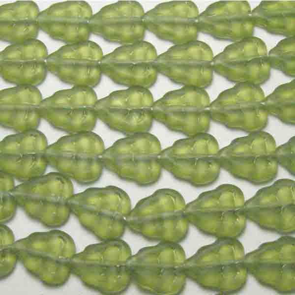 Matte Olivine 10x9MM Leaf