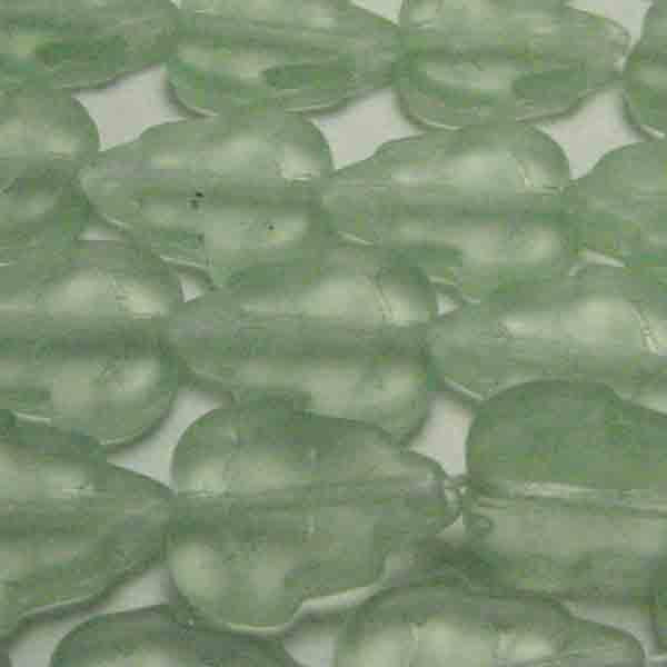 Matte Peridot 12x10MM Veined Leaf