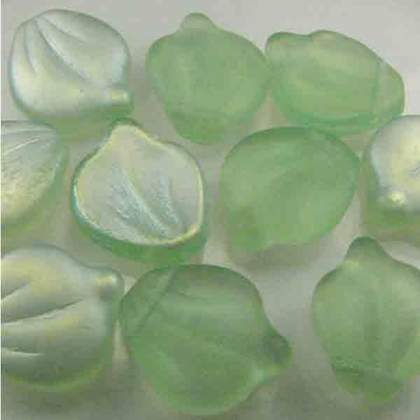 Matte Peridot AB Wide Leaf 12X14MM