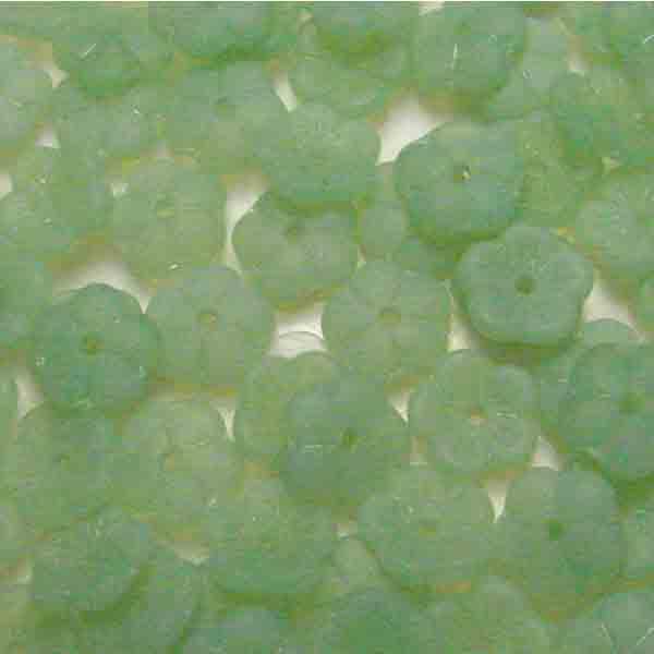 Matte Peridot Opal 2x7MM Flower Blossom