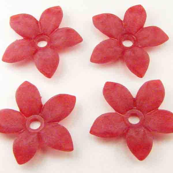 Matte Red 17MM Acrylic Flower Blossom