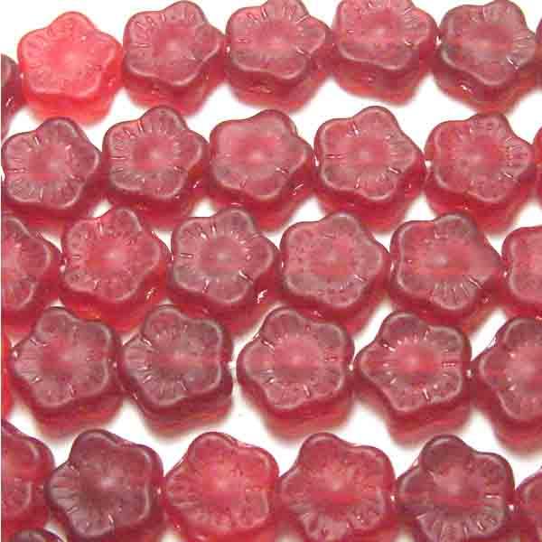 Matte Ruby 10MM Flower