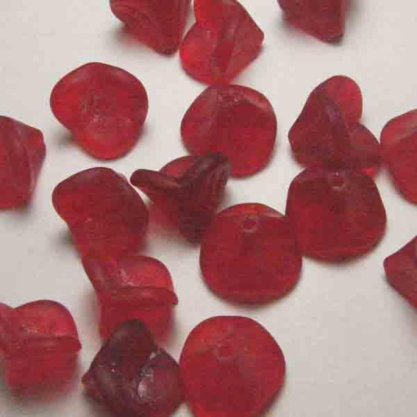 Matte Ruby 10x12MM Flower