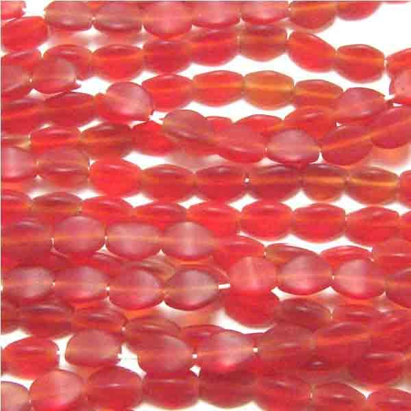 Matte Ruby 5MM Pinched Oval