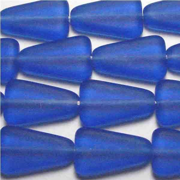 Matte Sapphire 16x10MM Triangle Bead