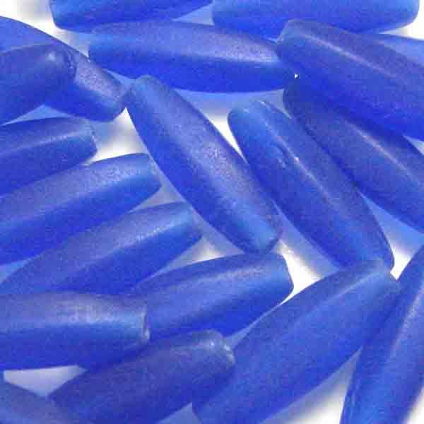 Matte Sapphire 22X8MM 6 Sided Long Oval