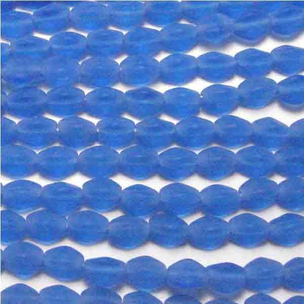 Matte Sapphire 5MM Pinched Oval