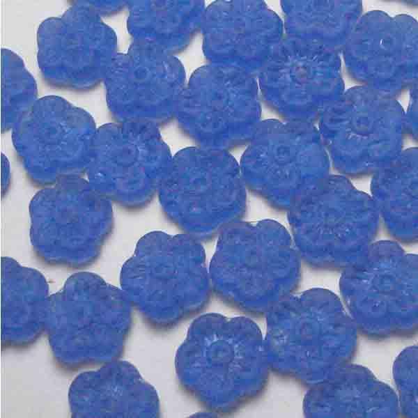 Matte Sapphire 8X4MM Flower Blossom