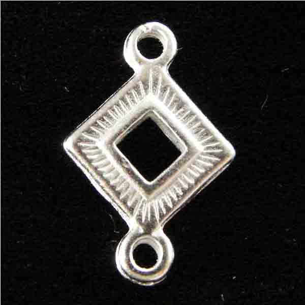 Matte Silver Plate 20x13MM Diamond Ray Chandelier Connector