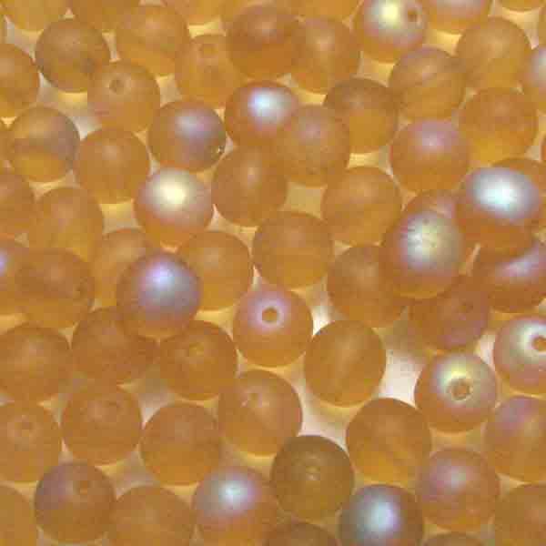 Matte Topaz AB 6MM Round Druk Ball