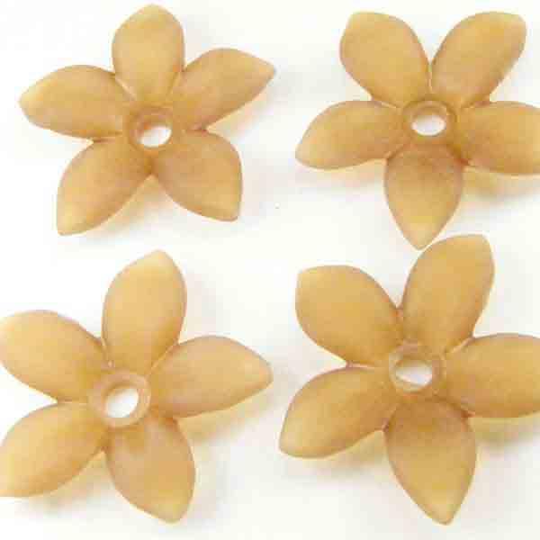 Mattte Smoke Topaz 17MM Acrylic Flower Blossom